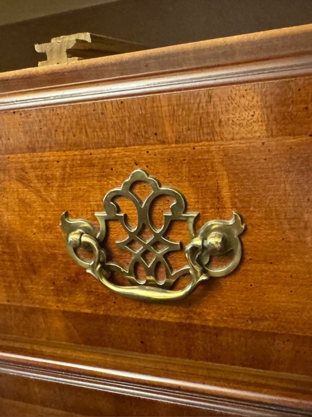 Set 10 Ornate Antique-Style Brass Drawer Pulls 2.5” c to c